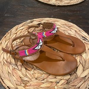 Forever 21 tribal beaded sandals in size 6